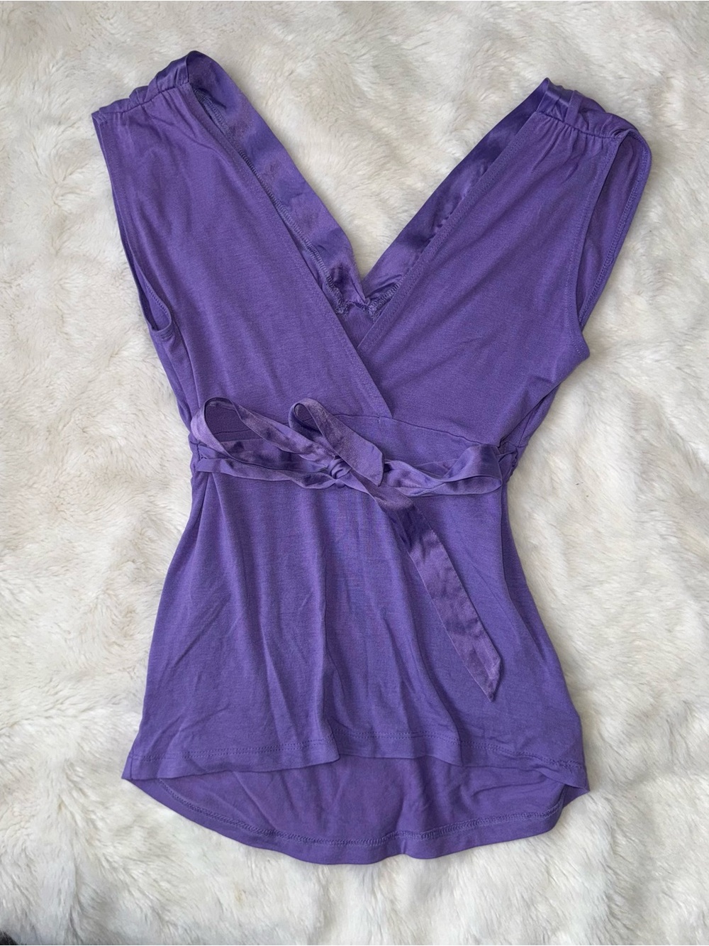 Purple Wrap-Style Women’s Top